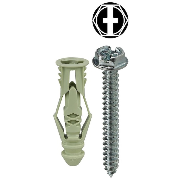 Dottie Triple-Grip Screw Anchor, 1-1/2" L, Nylon TG12KHX - main